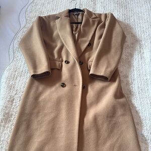 Nasty Gal Double Breasted Faux Wool Coat